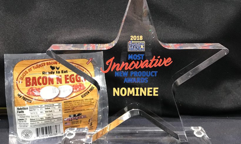 Most Innovative New Product Nominee Award from the Sweet & Snack Show for our BACON N EGGS