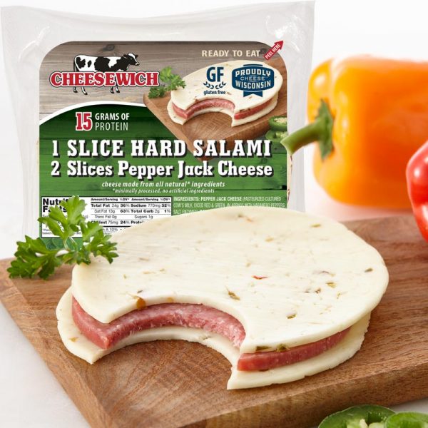 Pepper Jack and Salami Cheesewich™ 15g of protein, Gluten Free, Keto Snack