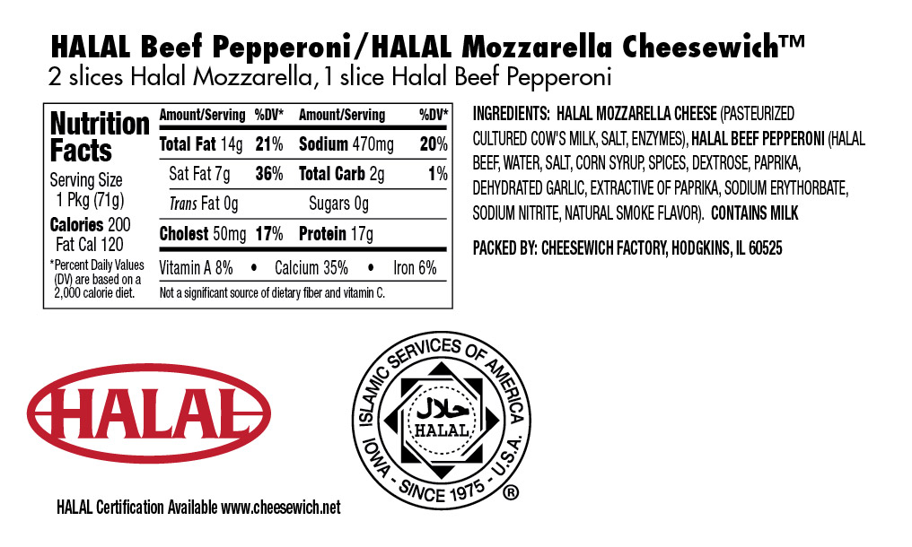 halal pepperoni ingredients