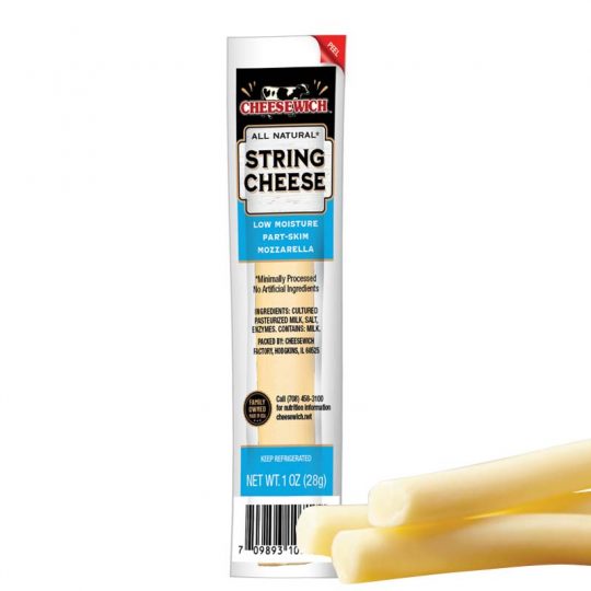 Cyan blue for brand flavor designation Cheesewich 1oz String Cheese sticks709893107109