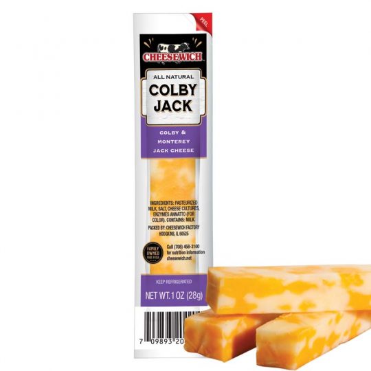 1 oz Cheesewich™ Colby Jack cheese stick. 1 package and 3 out of package.